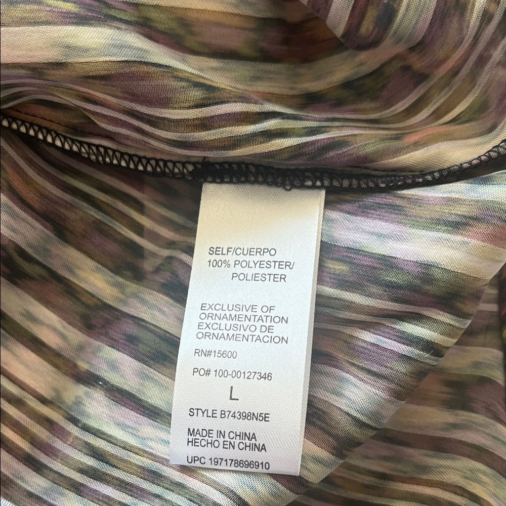 Democracy Multicolor Patterned Blouse NWT Size Large - Picture 8 of 8